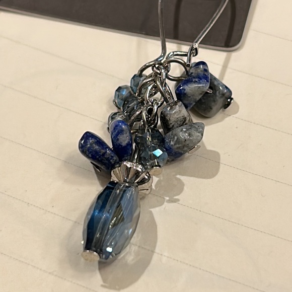 Chico’s Blue Cluster Dangling Earrings.  New - Picture 9 of 11